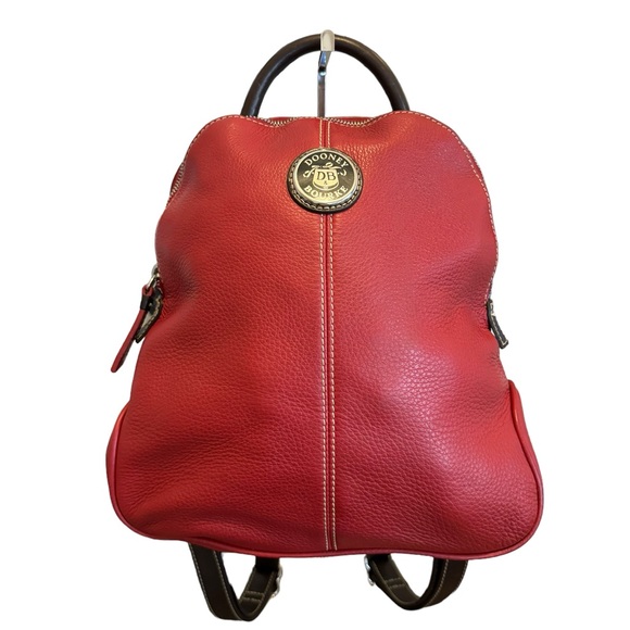 Dooney & Bourke Handbags - Dooney & Bourke Red Backpack Pebbled Leather